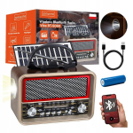 Kaasaskantav p&auml;ikeseraadio retro FM/AM/SW Bluetooth taskulambiga Zenwire Vibe BT-S060