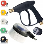 Komplekt Rosfix JetKit Lavor Pro QC-M22 &ndash; 300 bar p&uuml;stol, 5 QC d&uuml;&uuml;si, p&ouml;&ouml;rlev hari, adapter