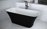 Vann Besco Assos Black&White Matt, 160 x 70 cm, valge klik-klak-&auml;ravooluga, puhastatav pealt