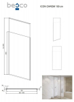 Walk-in du&scaron;iuks Besco Icon Chrome, 100 x 200 cm
