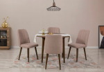 I&scaron;plečiamas pietų stalas ir kėdės (5 vienetai) Vina 0900 - Walnut, Stone