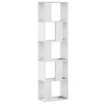 raamaturiiul，raamatukapp，raamatualus 5-korruseline, valge, 45x23,5x162,5 cm tehispuit CFE97623