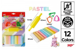 Plastiliin 12 v&auml;rvi pastell + vormid ja rullik - MP Main Paper