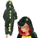 Laste pidžaama Kigurumi Onesie Dinosaurus kost&uuml;&uuml;m roheline 115-125 cm, 115-125 cm