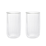Homla kahekordse seinaga klaasist komplekt Cembra Groove, l&auml;bipaistev, 350 ml, 2-osaline
