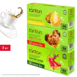 Tseiloni rohelise tee komplekt "Jackfruit", "Kiss for Ever", "Dancing Queen", Tarlton, 3x (2g x 25tk), kotikestes