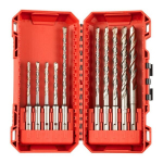 MILWAUKEE PUURIKOMPLEKT SDS PLUS M2 10tk /5-6-6x110mm - 6-6-8-8-10-12-14x160mm/