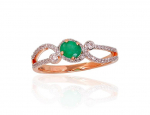 Punasest kullast s&otilde;rmus briljandiga Diamond Sky "Je t'aime", proov 585