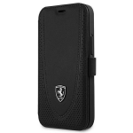 FEOGOFLBKP12SBK Ferrari Off Track perforeeritud nahk&uuml;mbris iPhone 12 mini 5.4 must jaoks