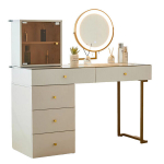 Meigilauad LED peegli ja klaasiga, valge