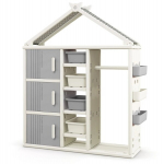 Laste kost&uuml;&uuml;mide hoiukapp, 130&times;34&times;156 cm, Hall/Valge