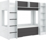 Meblocross Everest L korrusvoodi 200x80 cm, valge/hall MDF