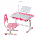 Laste kirjutuslaud ja tool, 70x51x53-71 cm, roosa, reguleeritava k&otilde;rgusega