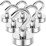 Neod&uuml;&uuml;mmagnet konksuga 32mm, konksuga magnetid, 5tk/komplekt, tugevad magnetid riputamiseks, universaalsed konksud.