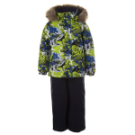 Huppa Poiste talvekomplekt WINTER, Lime Pattern/ Navy