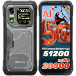 Telefon 5G Blackview XPLORE 1 20000mAh 48GB RAM 512GB ROM 6.78" vastupidav nutitelefon Android 15 Dual SIM NFC Must