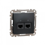 Schneider Electric Sedna Design 2xRJ45 CAT6 UTP andmepesa, must/antratsiit