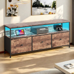Televiisorialus, 108x30x57 cm, LED-valgusti ja 3 sahtliga, pruun