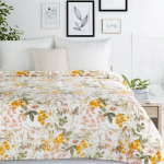 Eurofirany VENUS Flano pleed 150x200 cm &ndash; pehme valge lillemustriga pleed