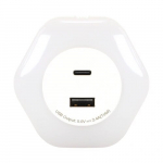 LED &ouml;&ouml;lamp pistikupesale USB Type-A ja Type-C pesadega, 0.3W, 4000K, 30Lm, OZIL