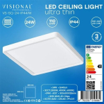 LED Veekindel valgusti 24W, 3CCT, 2640Lm, IP44, 300 x 300 x 25 mm