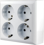 Spector Light 0313H, 4-kontaktilise maanduspesaga - pinnapealne - valge