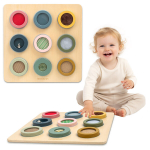 Puidust Montessori sensoorne tahvel &ndash; 9 tekstuuri kompimismeele arendamiseks