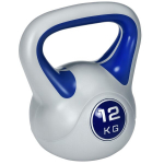 Kettlebell Sportnow, 12 kg, lameda p&otilde;hjaga, suure k&auml;epidemega, plastkattega, sinakashall, 24 x 17 x 28 cm.