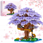 Bonsai kirsipuu ehituskomplekt, 1097 osa., Konstruktoriaus kaladėlių bonsai vy&scaron;nių žiedų medis, 1097 det.