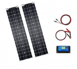 Poolpaindlik monokristall-p&auml;ikesepaneelide s&uuml;steem 100 W (2 &times; 50 W) 20 A kontrolleriga