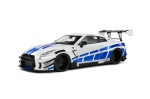 Diecast mudel Solido S1805816 Nissan Gt-R (R35) Liberty Walk 2.0 White And Blue 2024 1/18