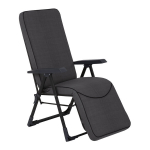 Kokkupandav aiatool Patio Modena Kwadrat Plus Black Edition jalatoe, reguleeritava seljatoe ja terasraamiga