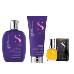 Alfaparf Semi Di Lino Blonde Anti-Yellow: &Scaron;ampoon 250ml + palsam 200ml + Cristalli Liquidi 15ml