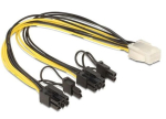 Adapteri toiteplokk 6pin kuni 2x 6/8pin videokaart, 30cm