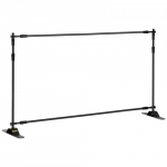 Taustab&auml;nneri stend, 243.8x243.8&ndash;304.8x243.8 cm, must, reguleeritav alumiinium