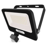 LED prožektorius GLARO 50W 5000lm IP54 NW koos PIR, must