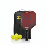 Pickleball raketid Zoodo P7 Kevlar punane camo komplekt 4 palli USAPA kott