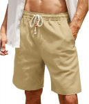 Linased cargo chino meeste suvised l&uuml;hikesed p&uuml;ksid bermuudad Meilicloth haki, suurus 34, 34
