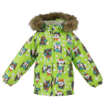 Huppa Laste talvejope VIRGO, lime cat pattern, 104