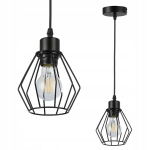 Rippvalgusti E27 Otto, must, Loft stiilis