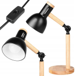 Led laualamp E27 puidust, reguleeritav t&ouml;&ouml;kohale