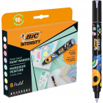 Bic Intensity akr&uuml;&uuml;lmarkerid, 8 pastelset v&auml;rvi, veekindel