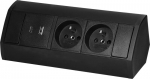 Nurgam&ouml;&ouml;bli pistikupesa 2xusb-ga, must