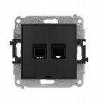 Pistikupesa telefonile ja arvutile Rj11+rj45, matt must