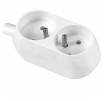 Kahekordne valge pikendusjuhe 16a 250v