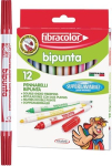 Bipunta Double Point pliiatsid 12 v&auml;rvi Fibracolor