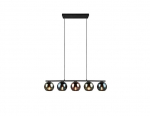 Ripplamp Trio Rl Sheldon, 5x10w E14, kirju/must