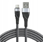 everActive CBB-2MG punutud USB &ndash; micro USB kaabel, kiirlaadimine, 2 m, hall