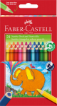 Faber-Castell - Jumbo Triangular colour pencils, wallet of 24 (116524)