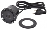 Legrand Disq 60 s&uuml;vistatav m&ouml;&ouml;blipesa Usb A+c-ga, 2m, must